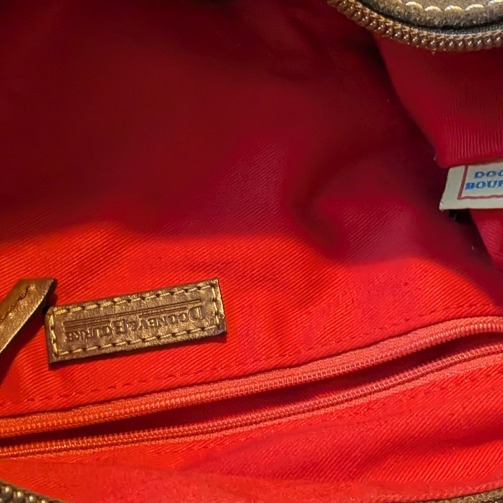 Dooney & Bourke Vintage Brown Suede Red Lining Women's Bag